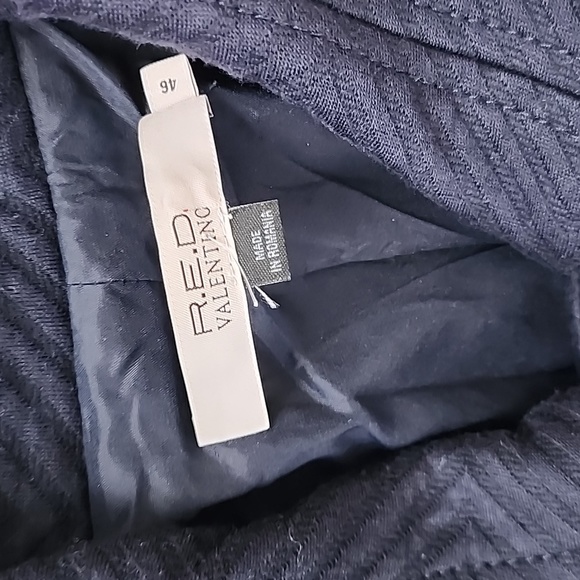 RED VALENTINO NAVY MADE IN ITALY LINED COTTEN N WOOL BLEN EMBOSSED PEA COAT EU46 - Picture 5 of 11